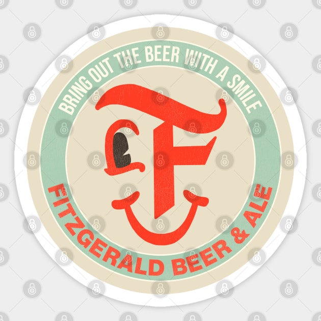 Fitzgerald Retro Defunct Beer & Ale Sticker by darklordpug